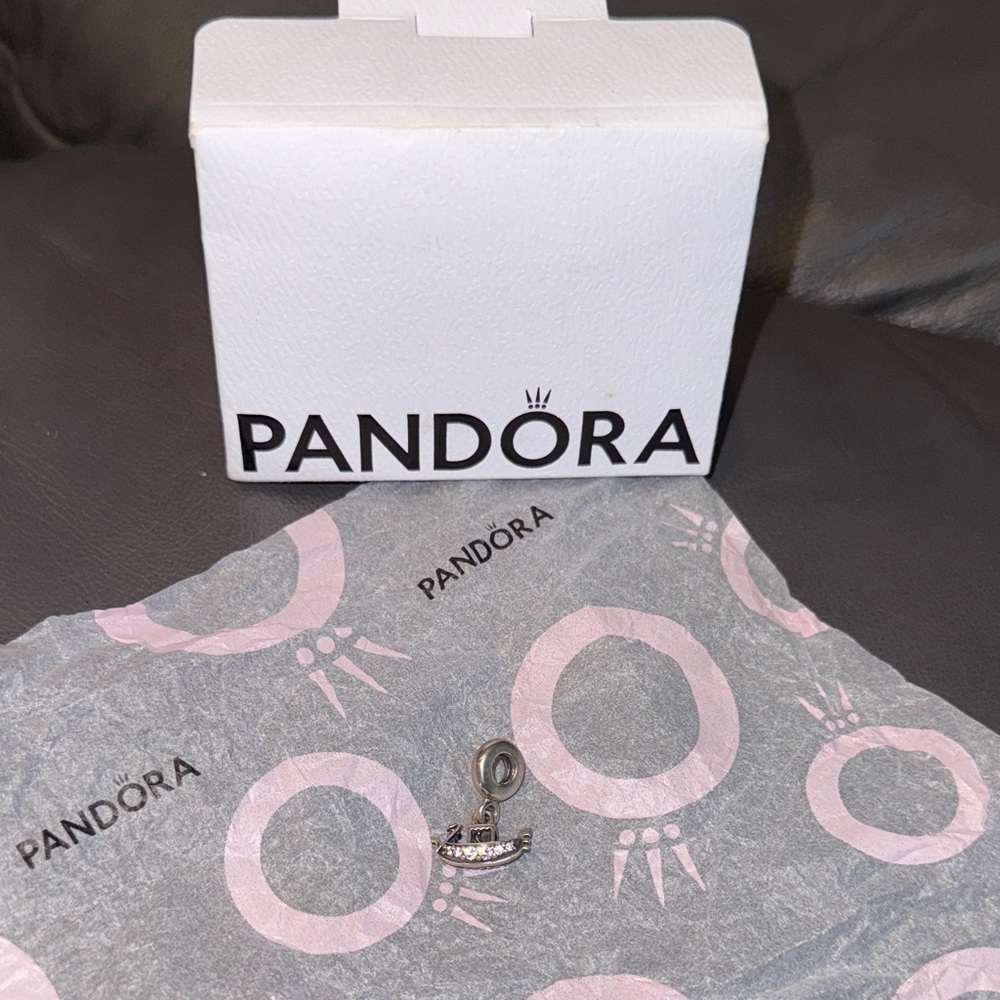 Pandora Silver Gondola Charm with Sparkling Swarovski Accents